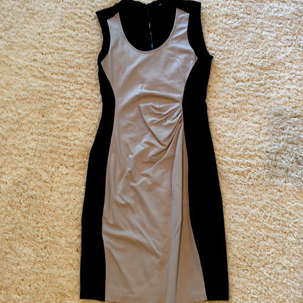 Kenneth Cole Black and Tan sleeveless dress